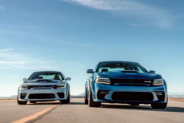 2020 Dodge Charger Scat Pack Widebody (left) And 2020 Dodge Char