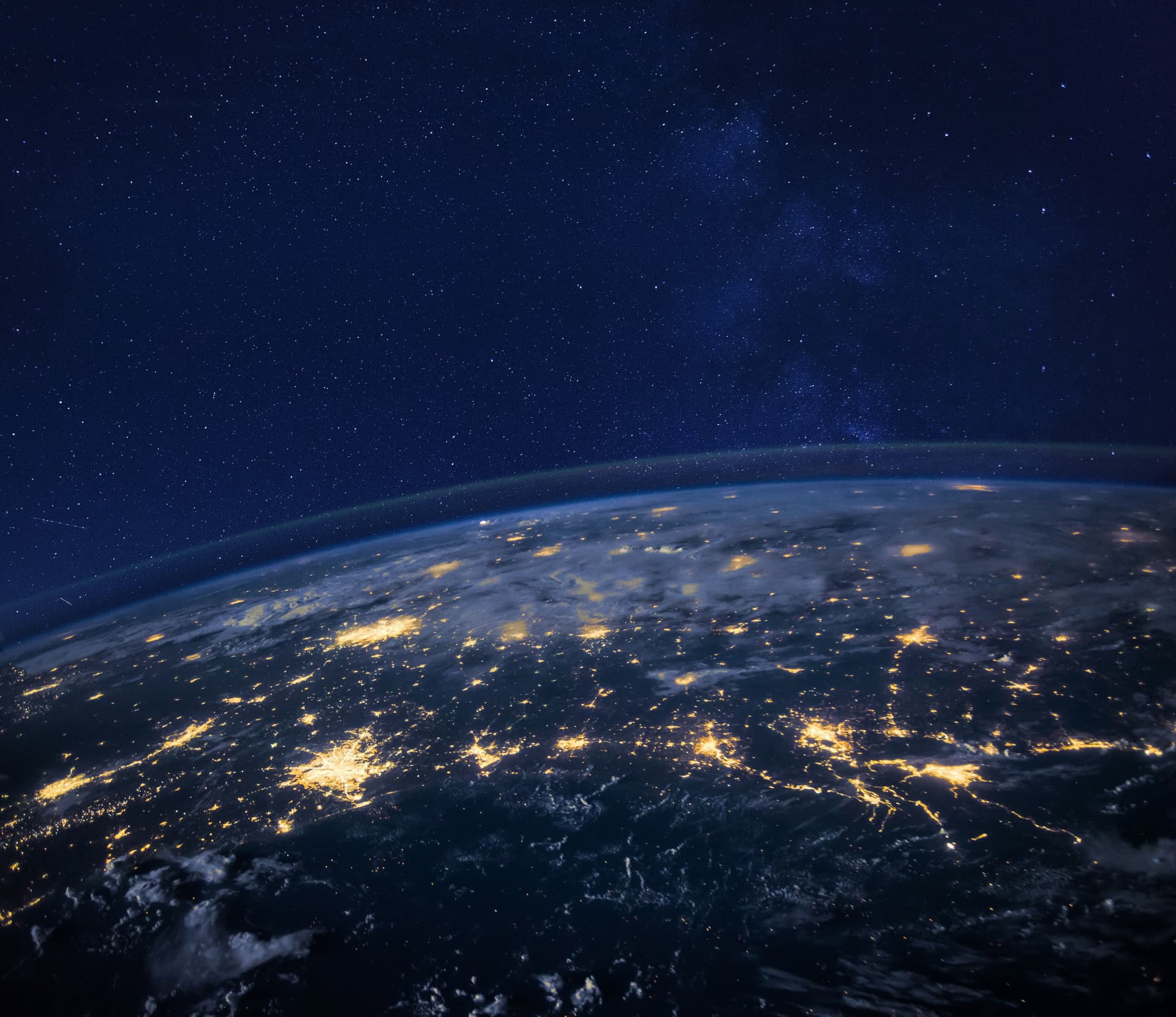 Night View Of Planet Earth From Space, Beautiful Background With Lights And Stars, Close Up, Original Image Furnished By Nasa