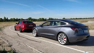Tesla Model 3 Vs Alfa Romeo Giulia Quadrifoglio 0619 019
