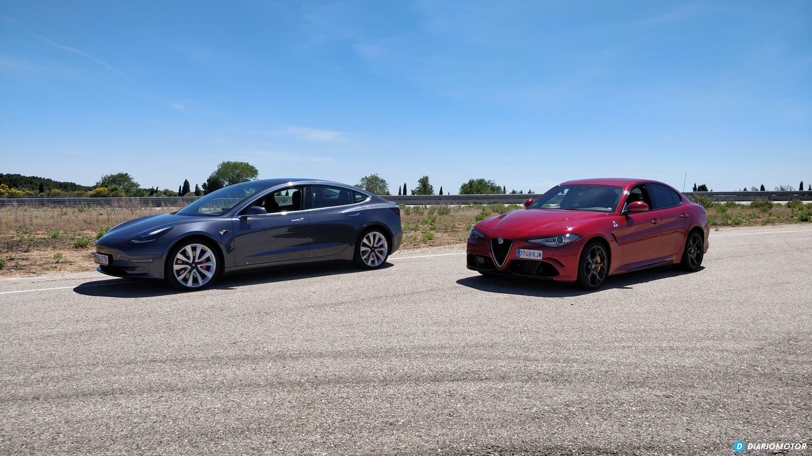 Tesla Model 3 Vs Alfa Romeo Giulia Quadrifoglio 0619 032