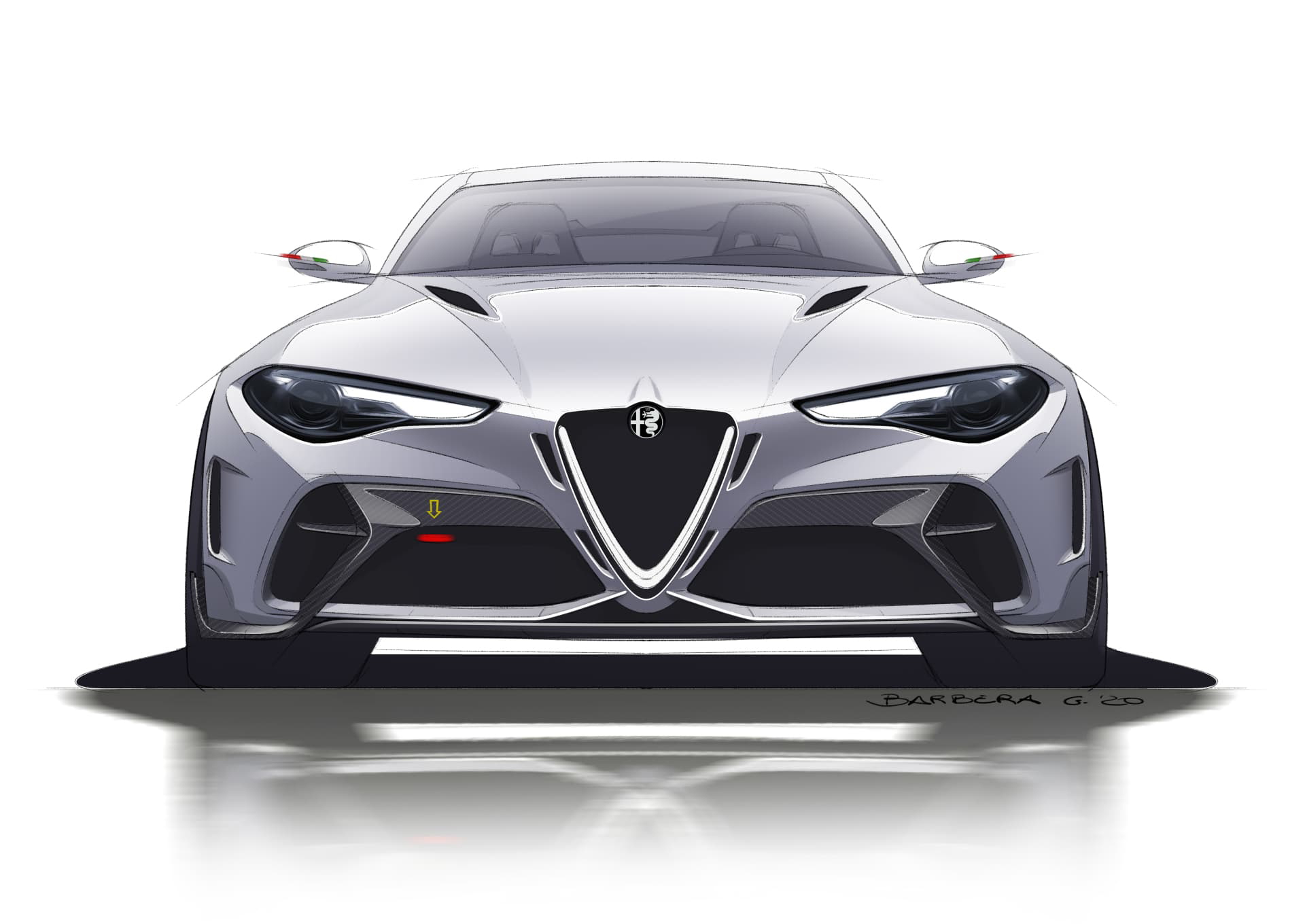 Alfa Romeo Giulia Gta 2020 Dm Sketch 02