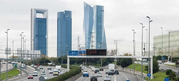 Coronavirus Estado De Alarma Trafico Madrid Skyline