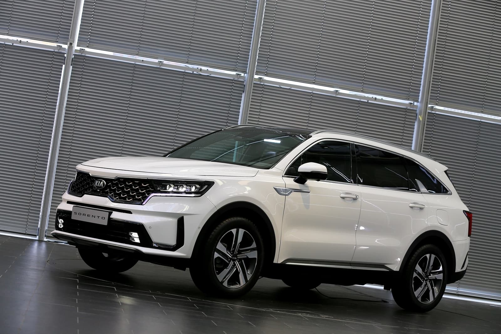 Vista lateral del Kia Sorento mostrando su diseño robusto y elegante.