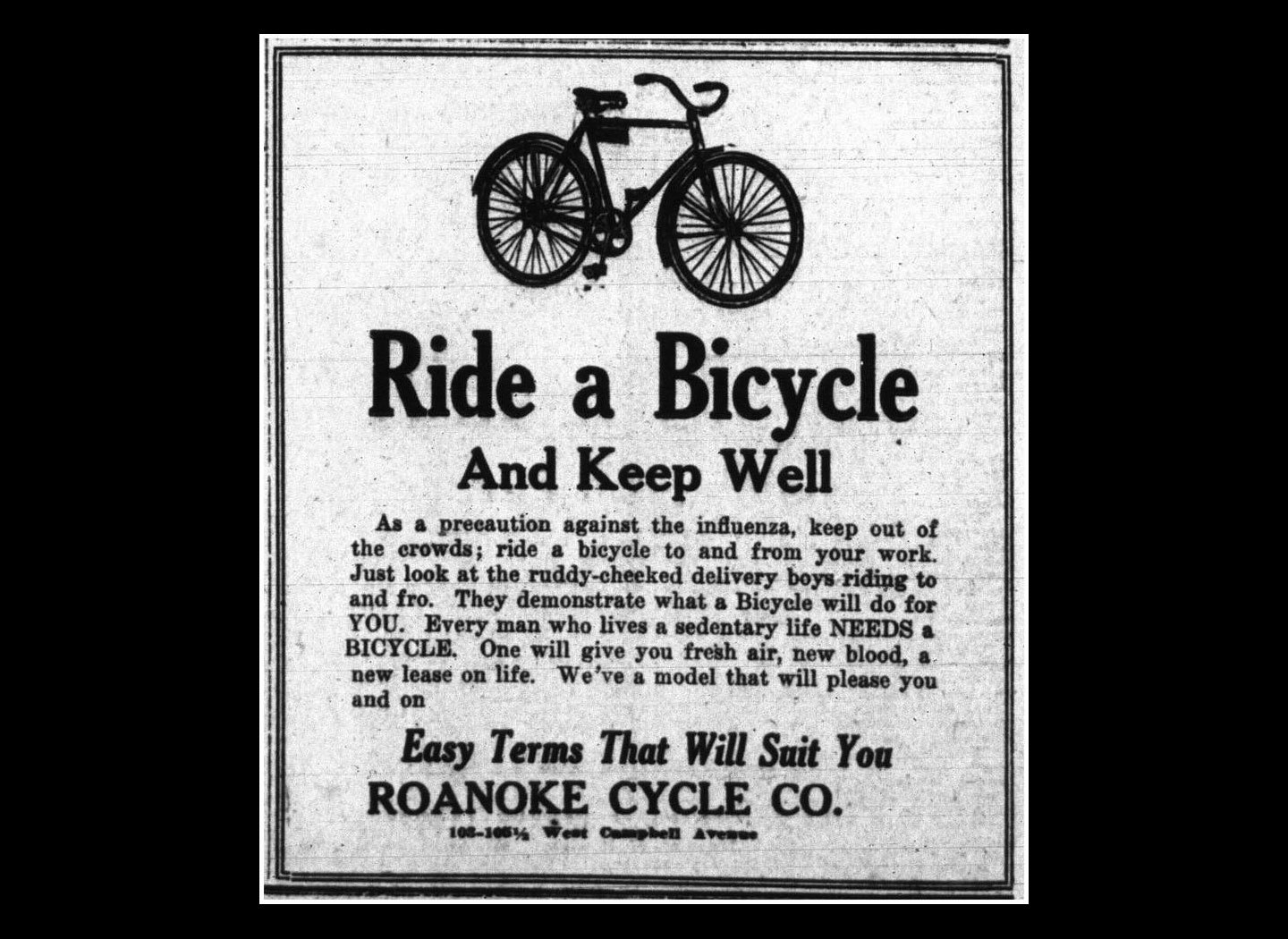 Patinete Electrico Coronavirus Cartel Bicicleta 1918
