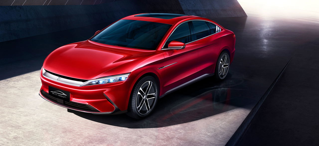 Byd Han Ev 2020 Rojo Frontal Electrico Tesla
