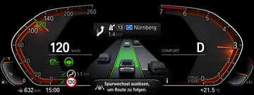 Vista del cuadro de instrumentos digital del BMW Serie 6 GT.