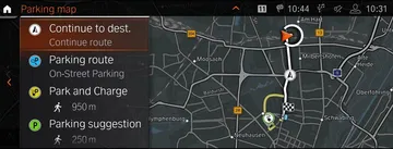 Pantalla de navegación BMW Serie 6 GT con ruta activa.