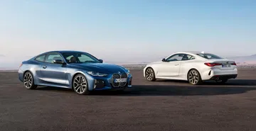 Vista lateral del BMW Serie 4 resaltando sus líneas dinámicas y deportivas.