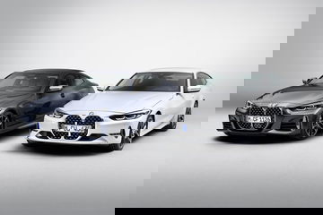 Dos BMW Serie 4 en vista frontal y lateral, exhibiendo diseño y acabados.