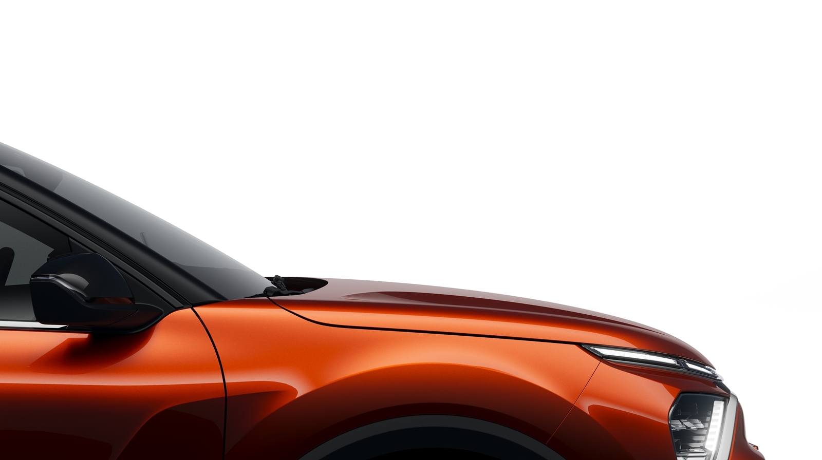 Vista lateral que enfatiza la línea de diseño y color del Citroën C4.