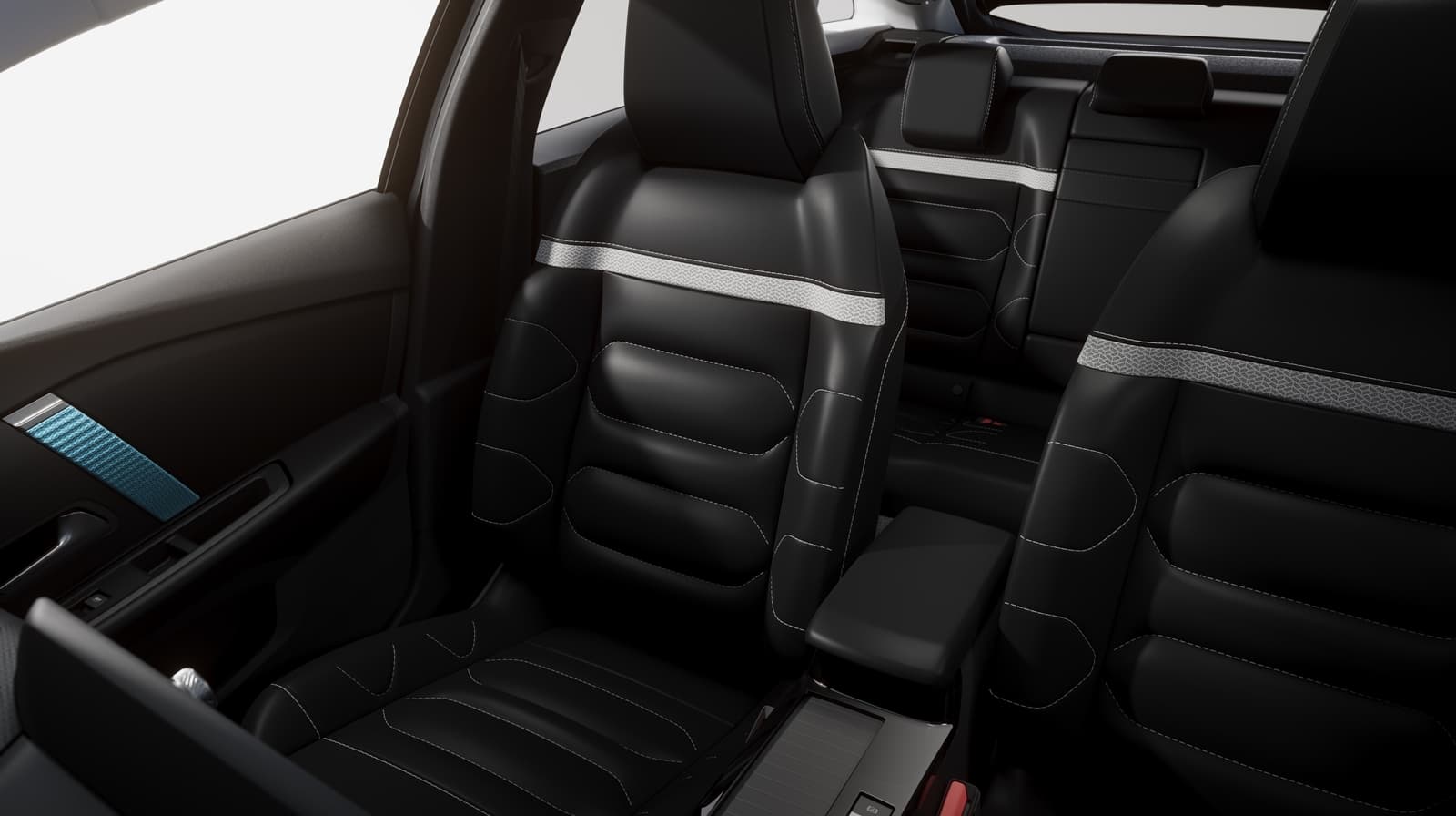 Vista parcial de la fila de asientos traseros del Citroën C4.