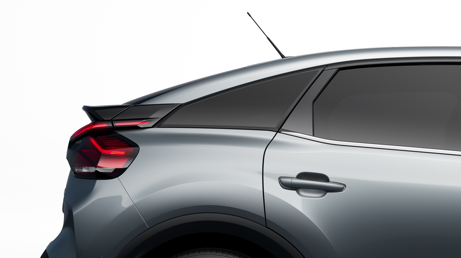 Vista lateral trasera del Citroën C4 destacando su diseño aerodinámico.