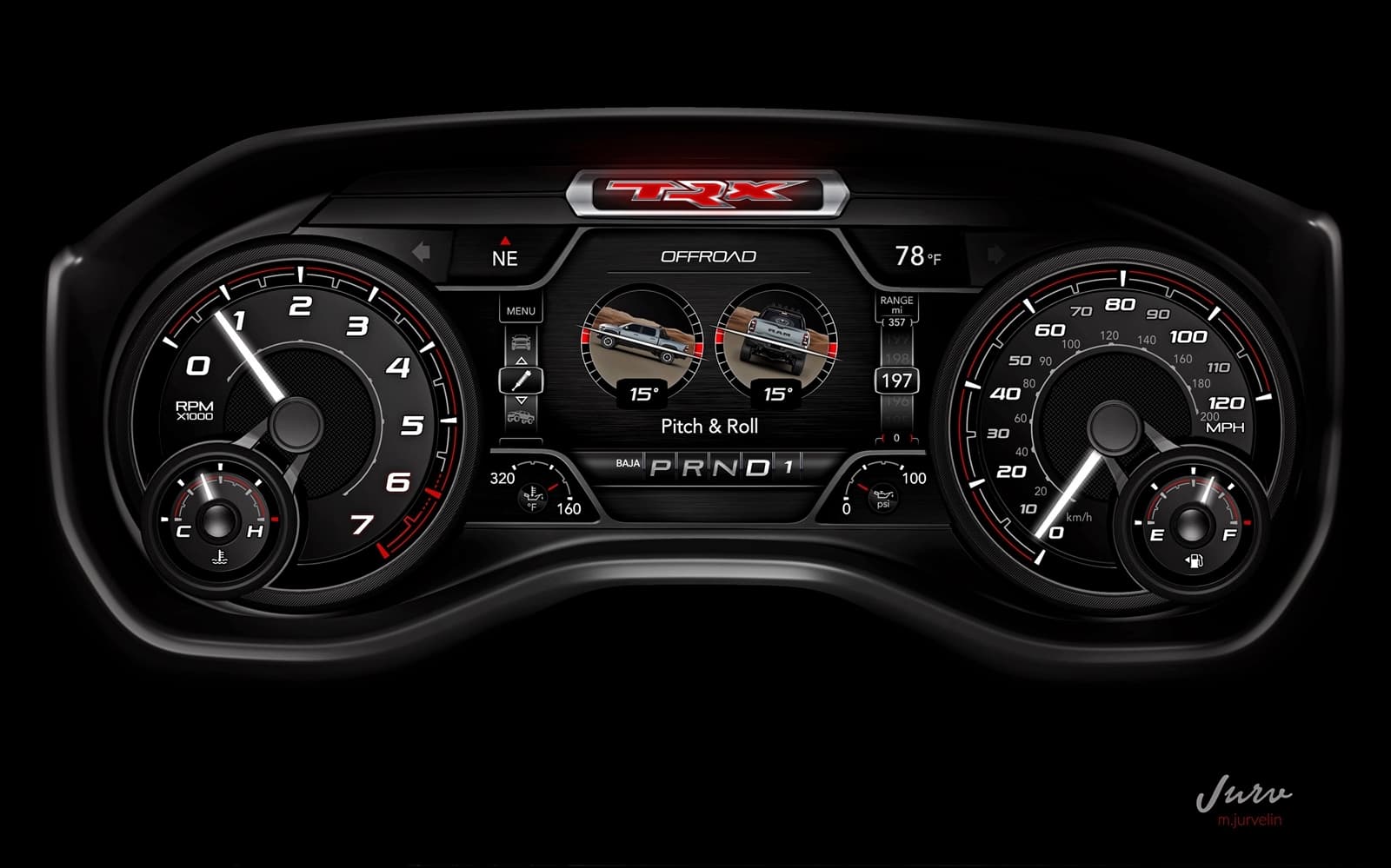 2021 Ram 1500 Trx Driver Display With Pitch And Roll Cluster