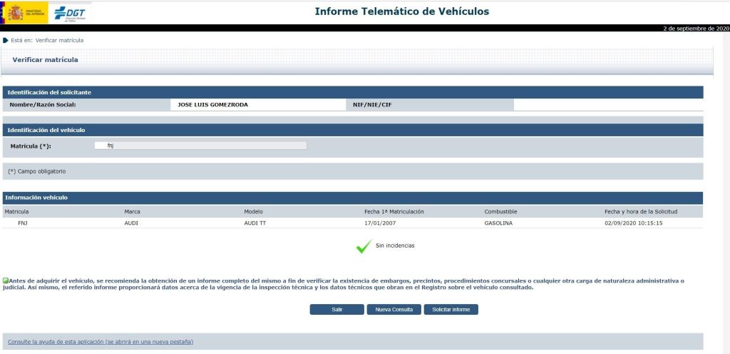 semáforo Receptor Contador Informe vehículo DGT