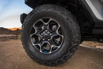 The 2021 Jeep® Wrangler Rubicon 4xe Rides On 17 Inch Aluminum Wh