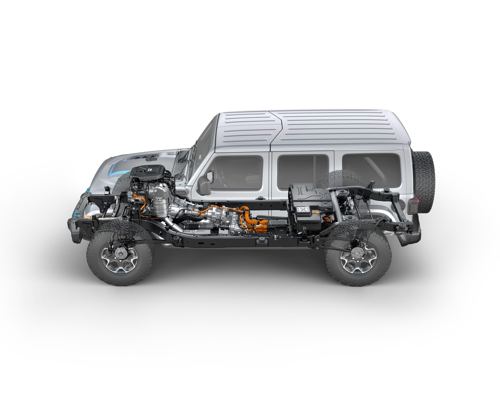 Side View Of The 2021 Jeep® Wrangler Rubicon 4xe Hybrid Electric