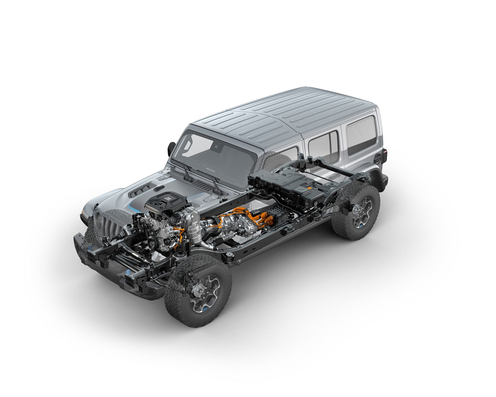 Front Three Quarters View Of The 2021 Jeep® Wrangler Rubicon 4xe