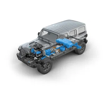 Front Three Quarters View Of The 2021 Jeep® Wrangler Rubicon 4xe
