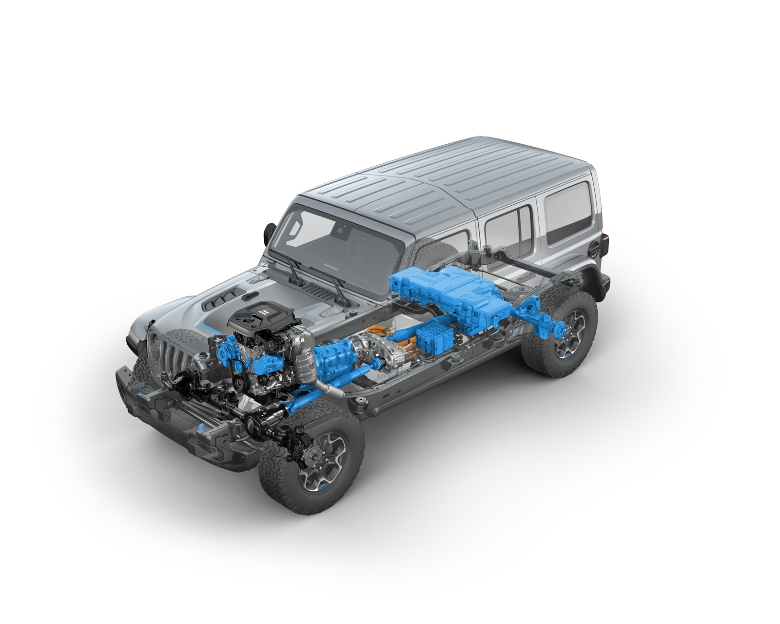 Front Three Quarters View Of The 2021 Jeep® Wrangler Rubicon 4xe