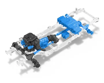 Jeep® Wrangler 4xe Powertrain Components. Highlighted Components
