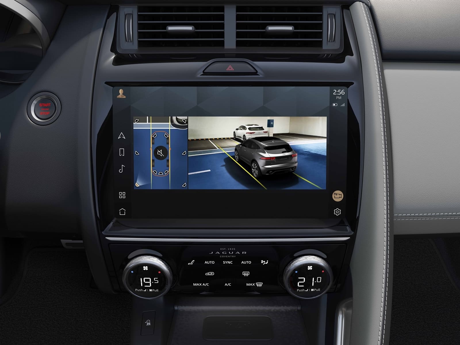 Pantalla táctil del sistema de infotainment del Jaguar E-PACE.