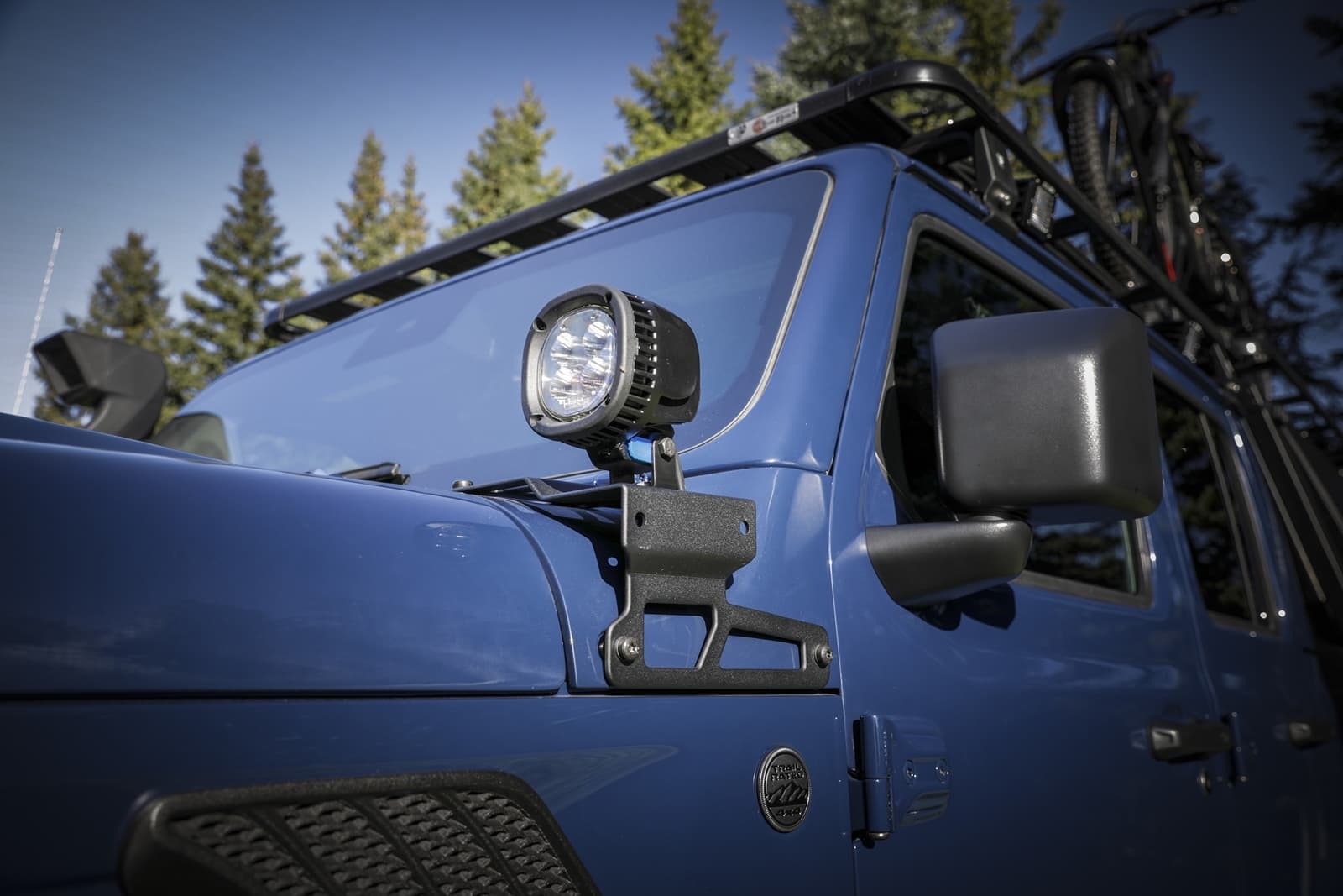 A Pair Of Jpp Five Inch Off Road Led Lights Are Installed At The