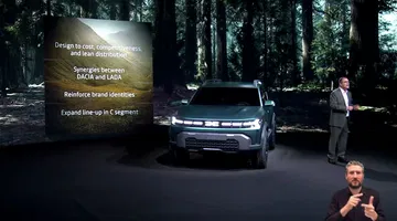 Vista delantera y lateral del Dacia Bigster en presentación oficial.