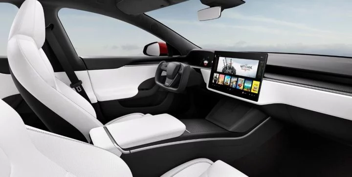 Tesla Model S 2021 Interior Blanco 007