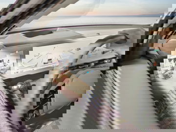 Vista del volante y la pantalla de instrumentación digital del Hyundai IONIQ 5.