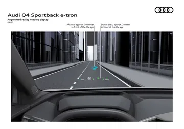 Vista del sistema de navegación en el cuadro de instrumentos del Audi Q4 e-tron.