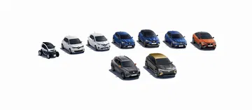 Dacia Spring (bbg), Renault Arkana E Tech (ljl Hev Europe), Renault Captur E Tech (hjb Hev), Renault Megane Iv Berline E Tech Plug In (bfb Phev), Renault Twingo Iii Electric (b07 Ze), Renault Twizy, Renault Zoe (b10)
