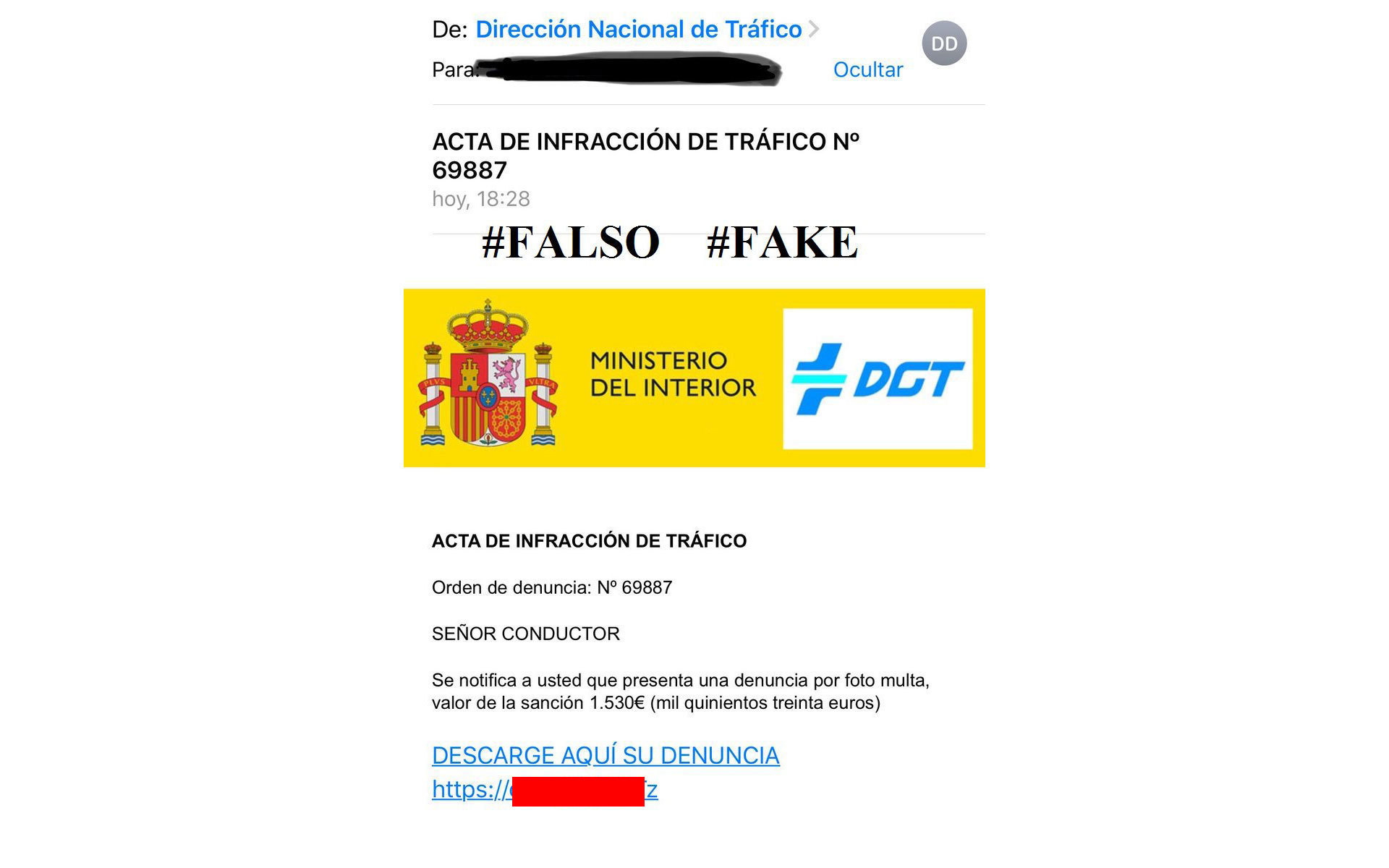 Phising Estafa Multa Radar Dgt 3