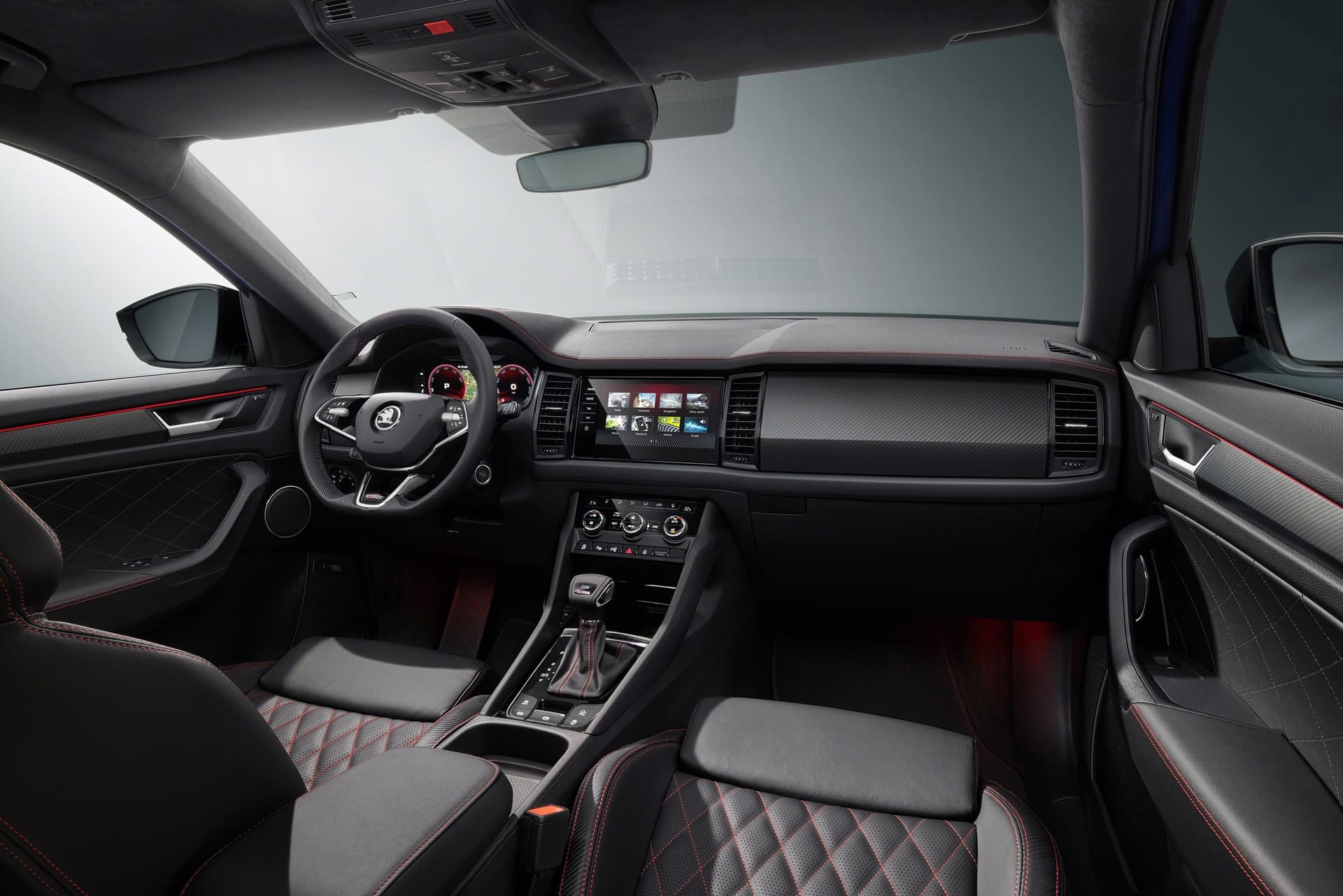 Skoda Kodiaq Rs 2021 Azul Interior Salpicadero 007