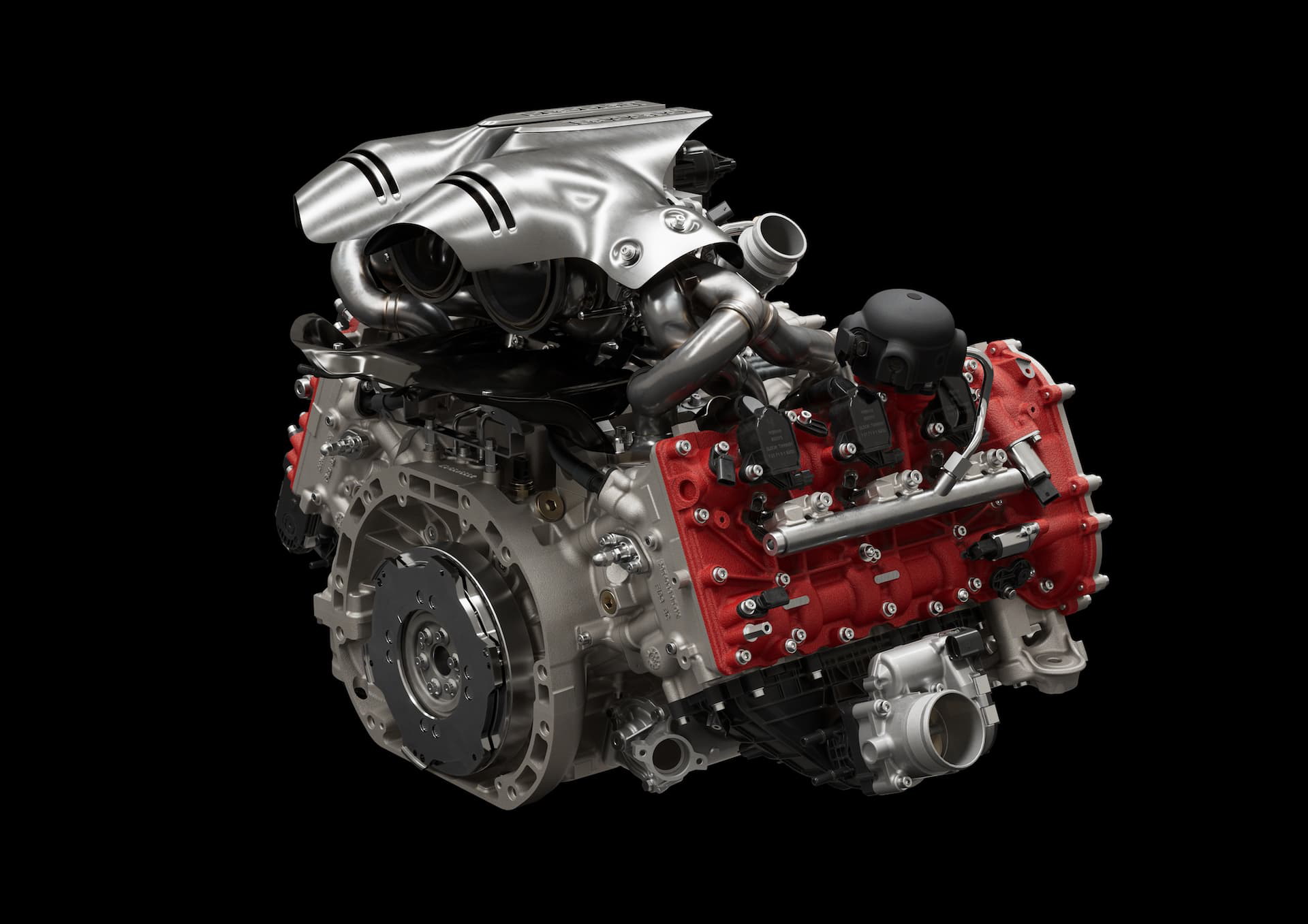 V6 híbrido de Ferrari 296 GTB con 663cv, una obra maestra mecánica.