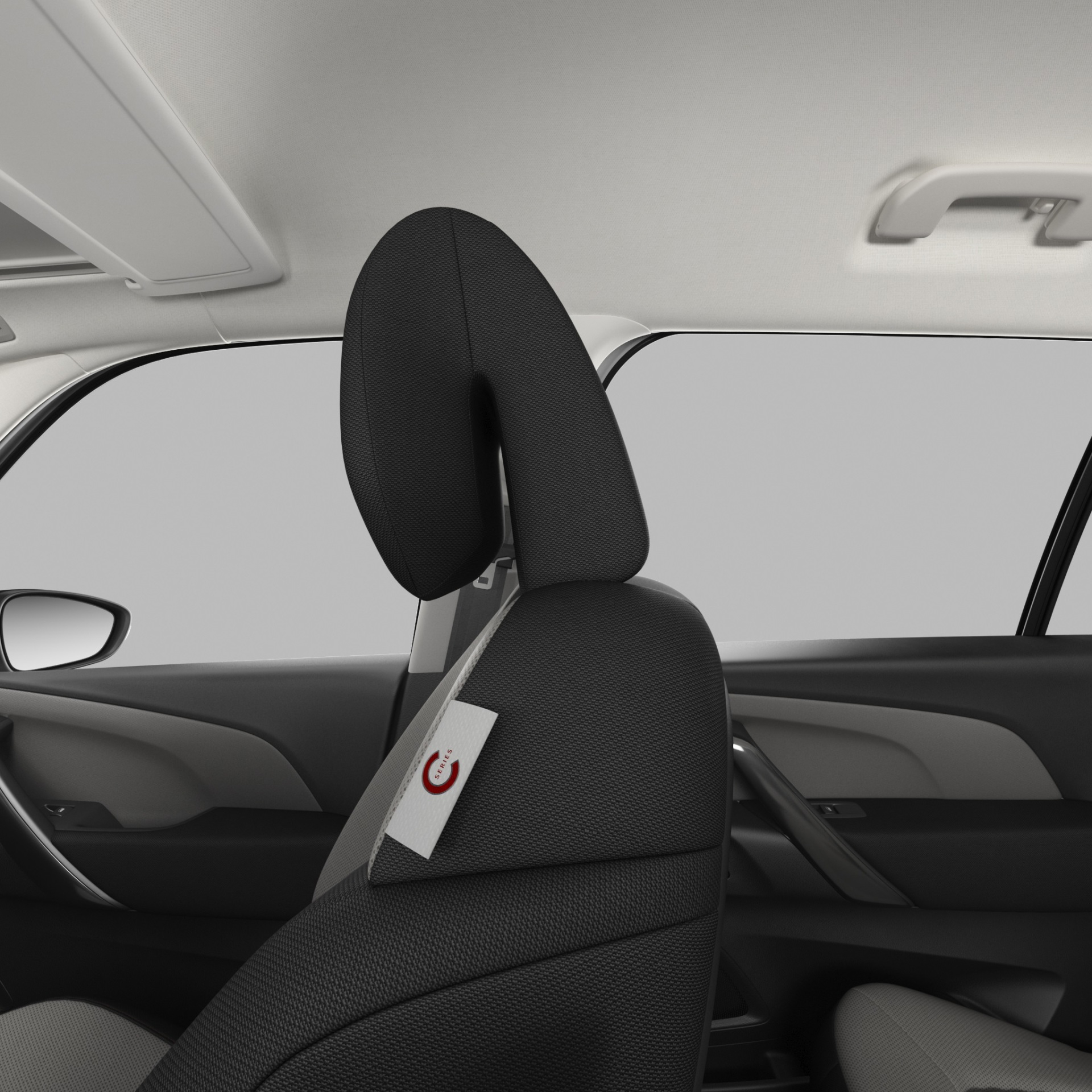 Vista del reposacabezas con cinturón de seguridad del Citroën Grand C4 SpaceTourer.