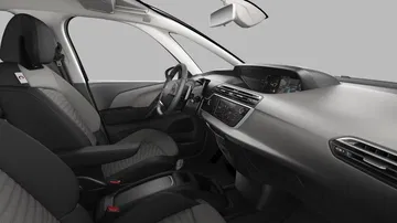 Vista lateral del diseño interior y acabados del Citroën Grand C4 SpaceTourer.