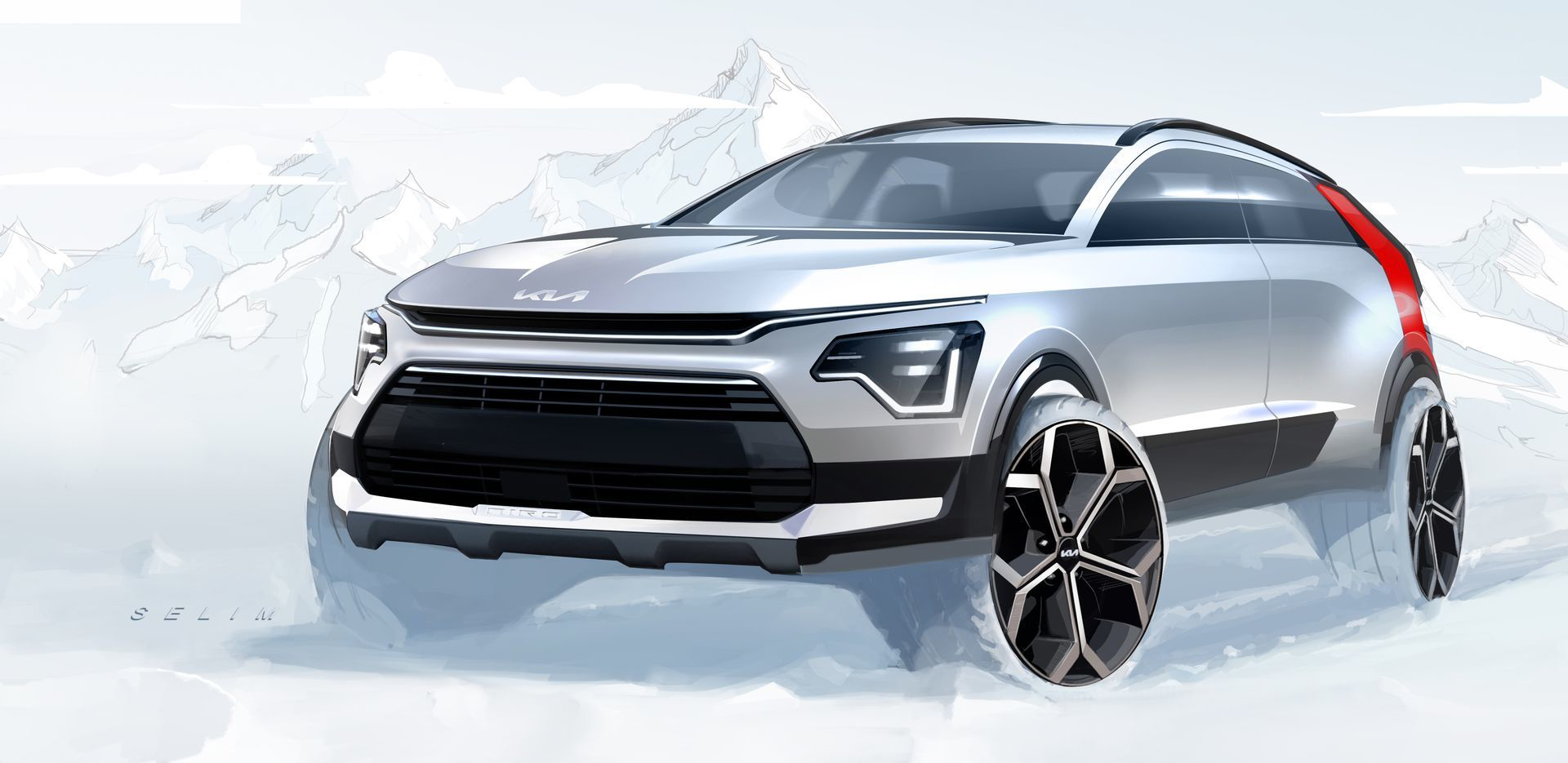 Vista frontal destacando el diseño de parrilla y faros del Kia Niro