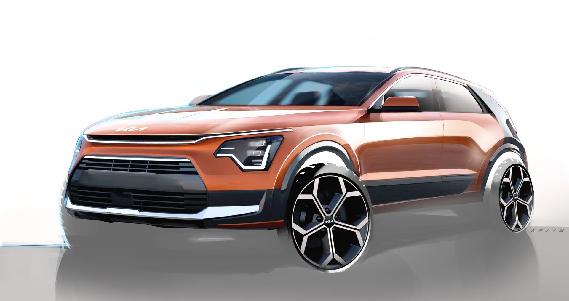 Vista angular delantera del Kia Niro que muestra su robusto diseño