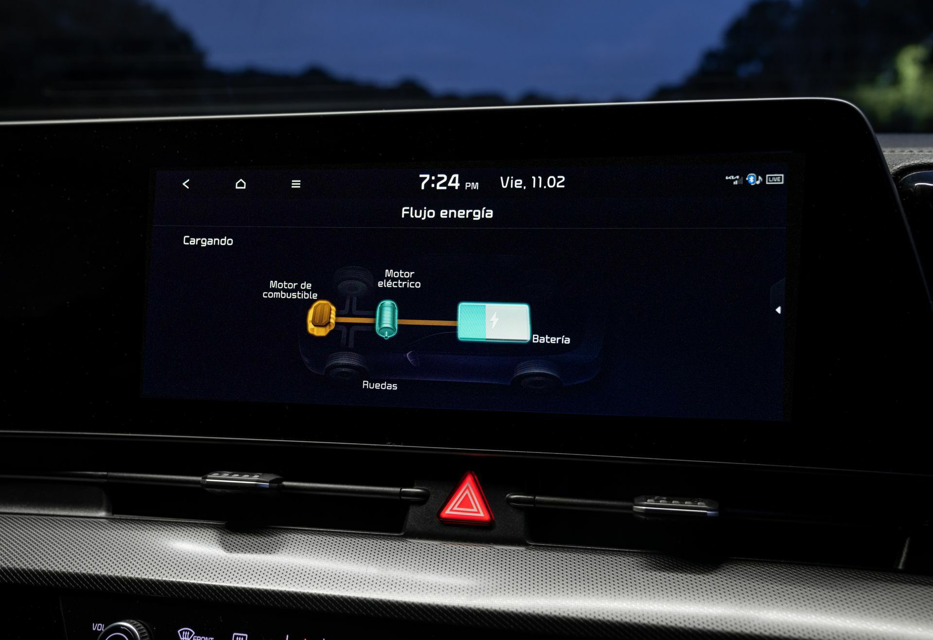 Vista del sistema de infotenimiento del Kia Sportage.