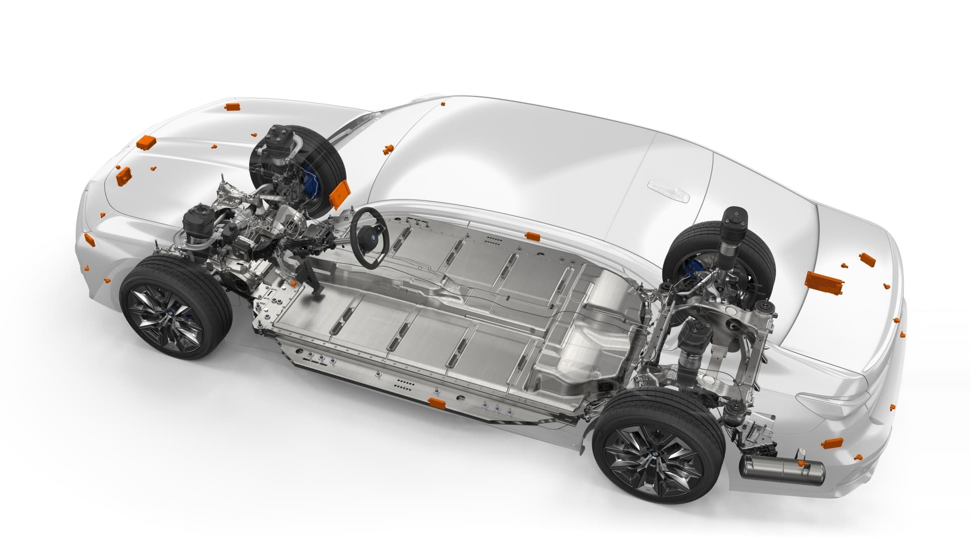 Estructura y componentes de la propulsión eléctrica del BMW i7.