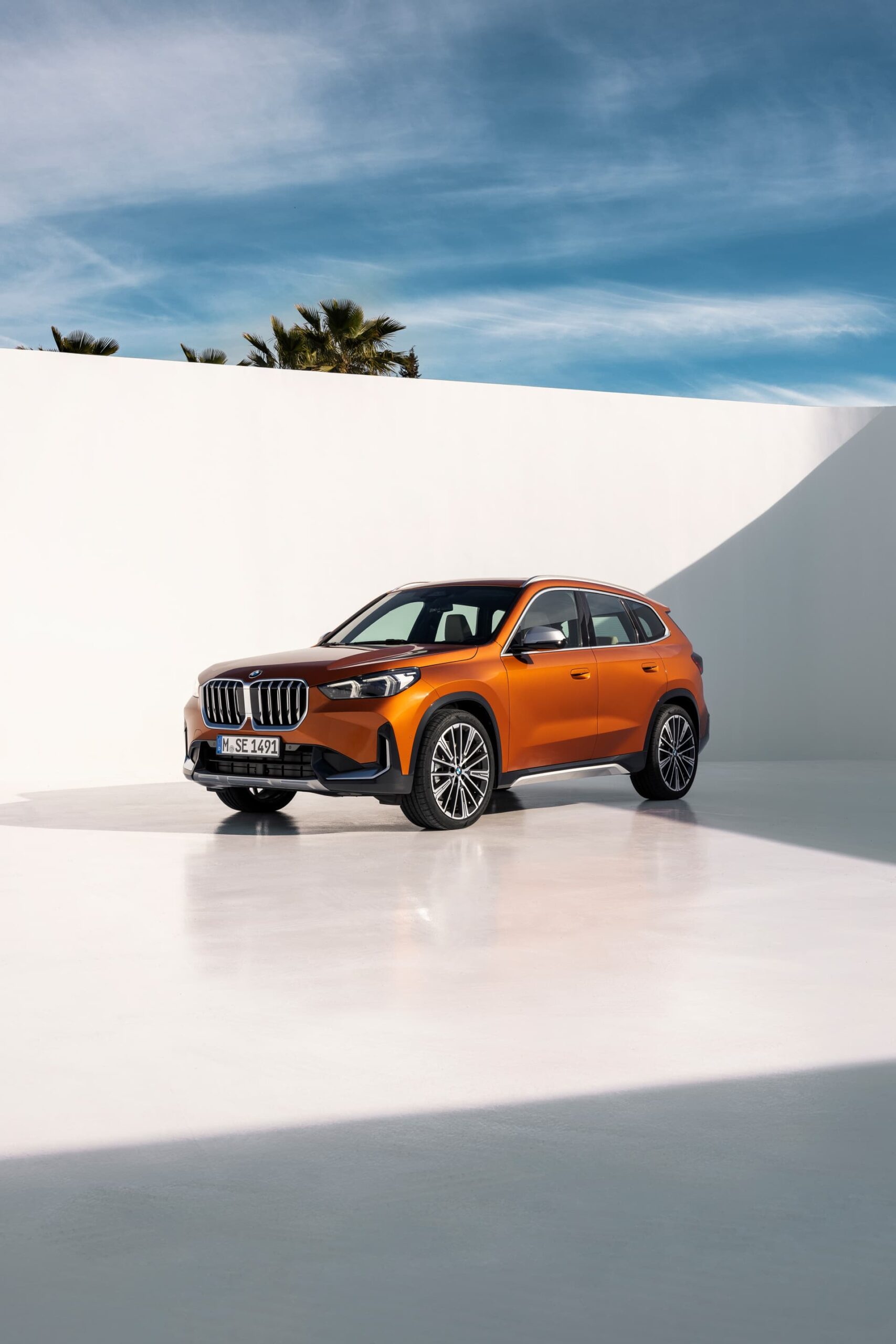 Vista lateral que muestra las líneas y proporciones del BMW X1.
