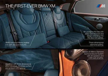 Vista lateral mostrando los asientos de lujo del BMW XM.