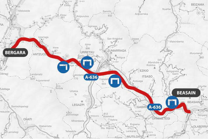 Peaje Autopista A 636 Gipuzkoa Mapa