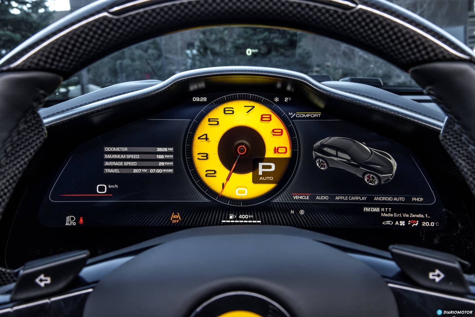 Imagen del cuadro de instrumentos del Ferrari Purosangue.