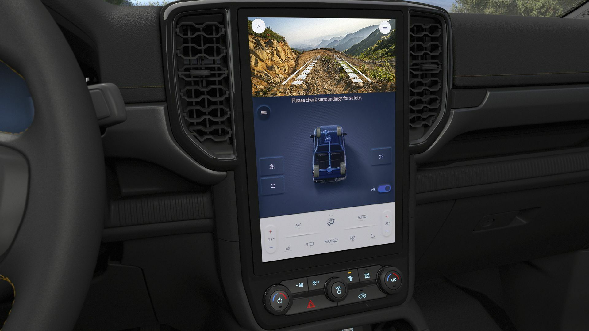 Sistema de infotainment avanzado del Ford Ranger, integración con aplicaciones.