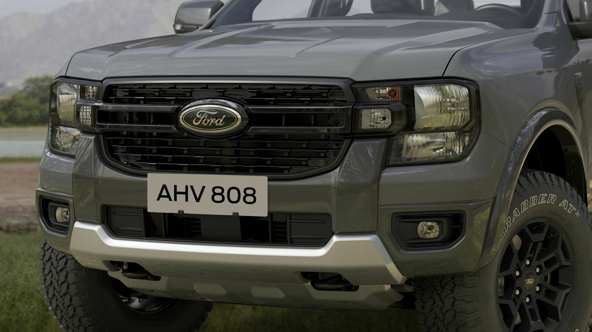 Robusta parrilla delantera del Ford Ranger en ambiente natural