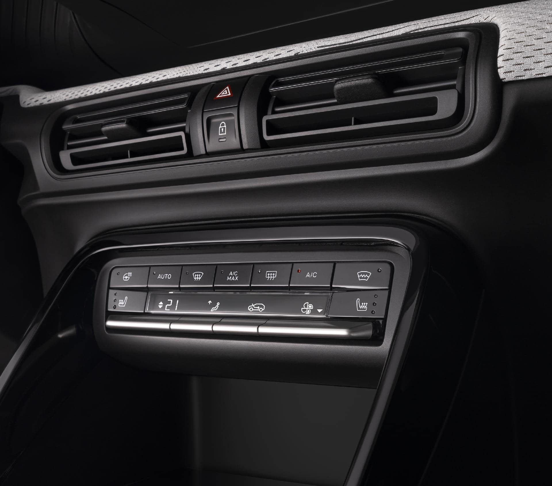 Vista del sistema de aire acondicionado y su panel de control en Citroën C3.