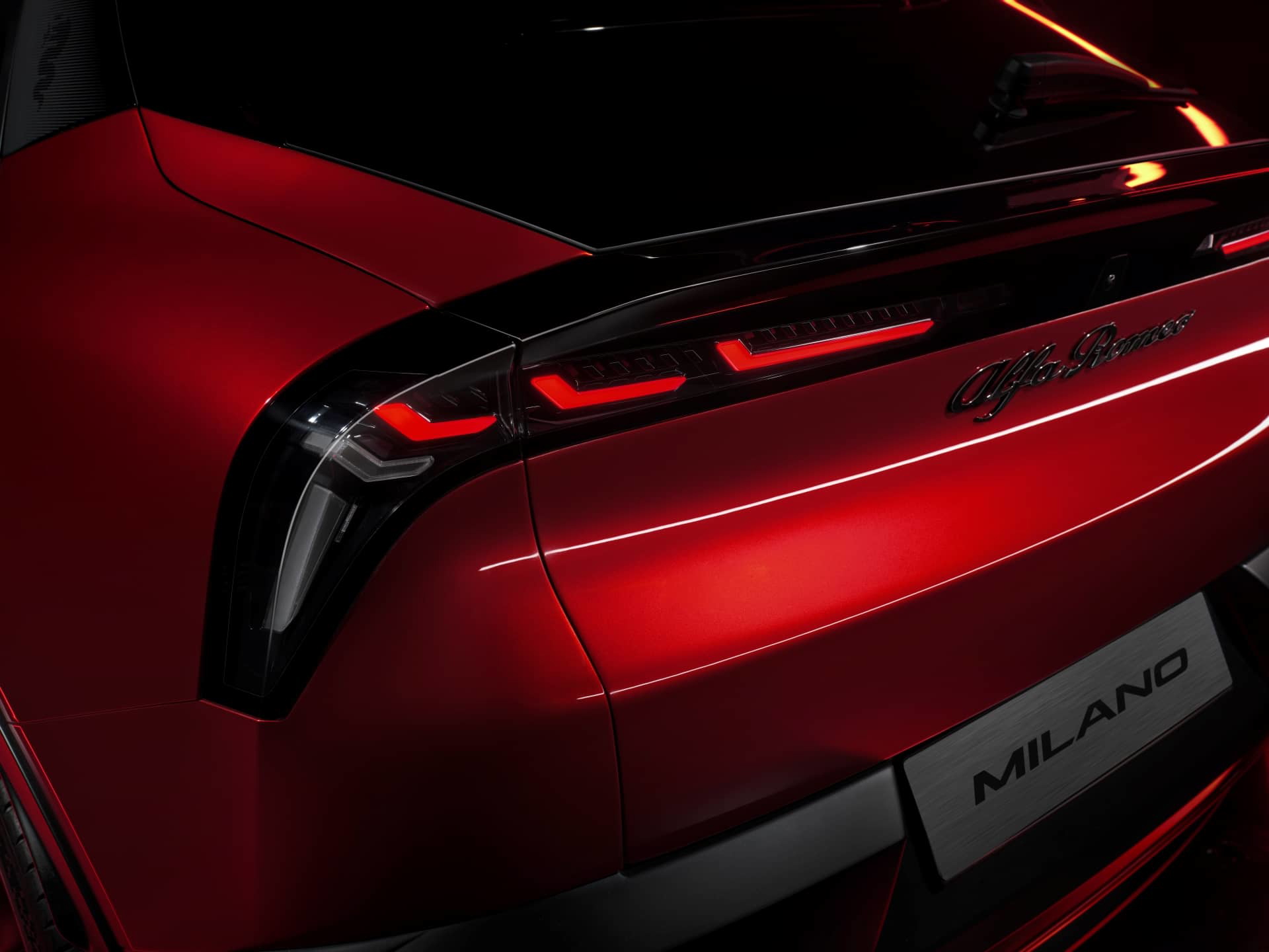 Vista en detalle de la zaga que denota la elegancia de Alfa Romeo