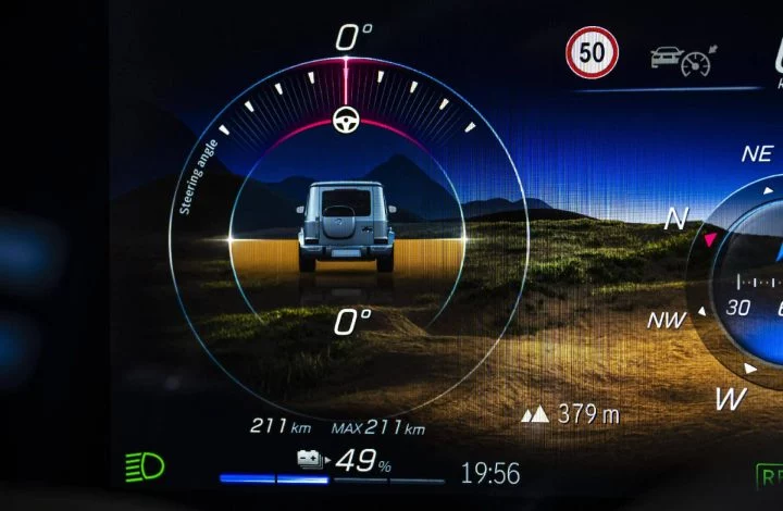 Cuadro instrumentos digital Mercedes Clase G, visualización modo todoterreno