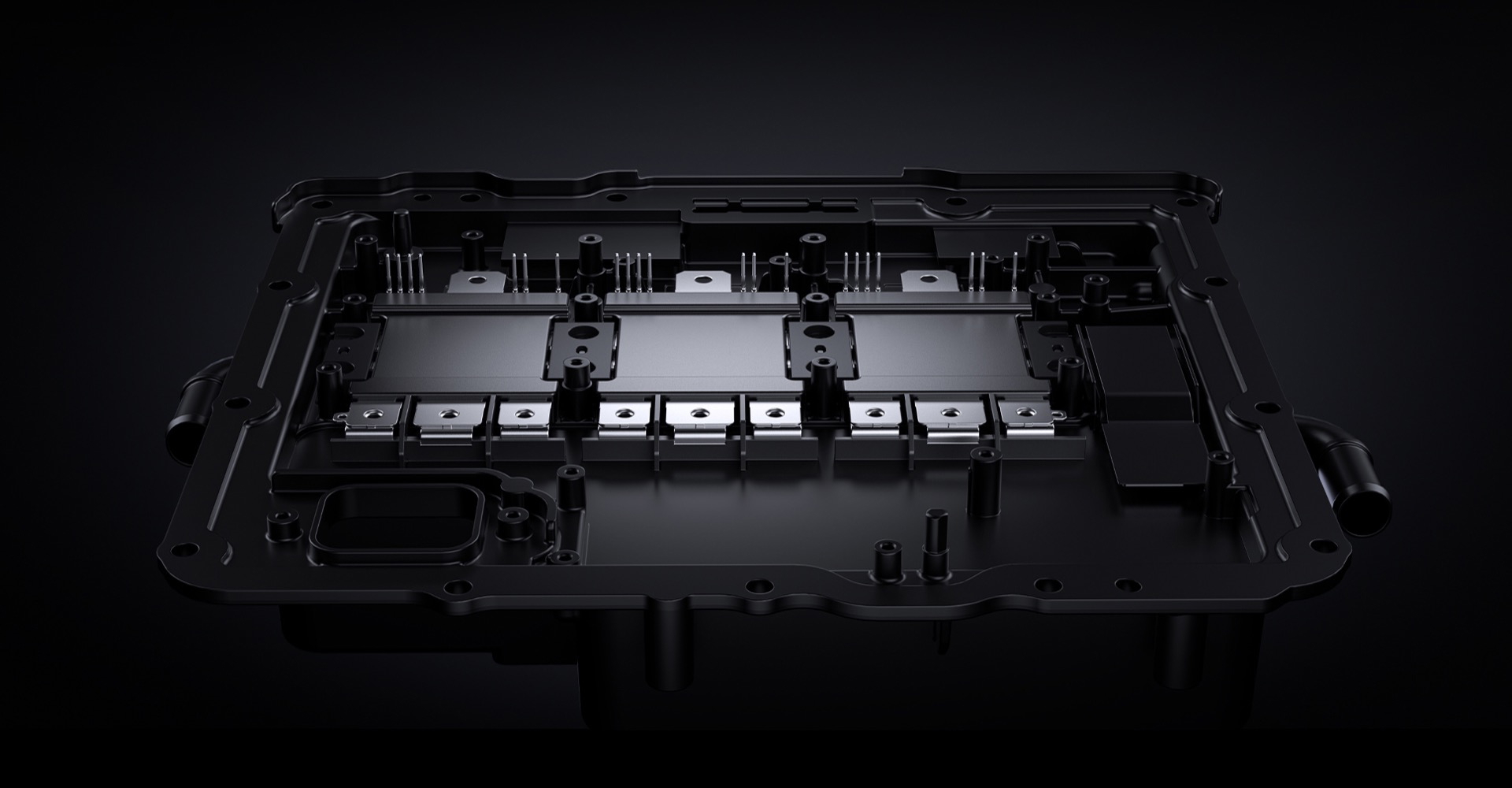 Vista detallada del motor eléctrico de Xiaomi, destacando su diseño y componentes.